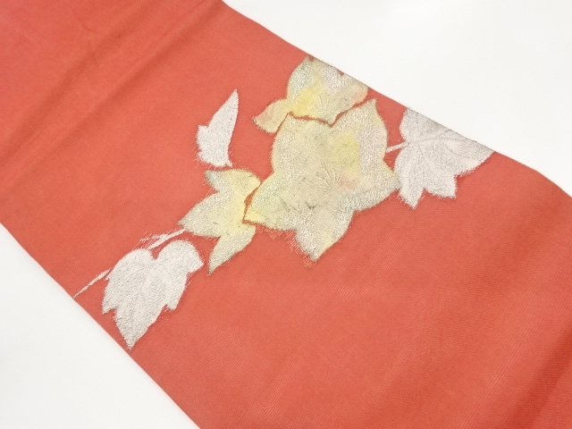 JAPANESE NAGOYA OBI FOR SUMMER / WOVEN ABSTRACT FLOWER